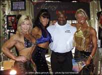 From left to right, Ms. Olympia Valentina Chepiga, Figure athlete Kathy Meyers, Mr. Olympia Ronnie Coleman, and Merry Christine.